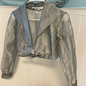 J. R. Nites Petites Silver Transparent Crop-Top